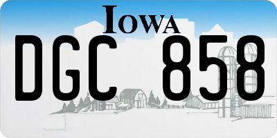 IA license plate DGC858