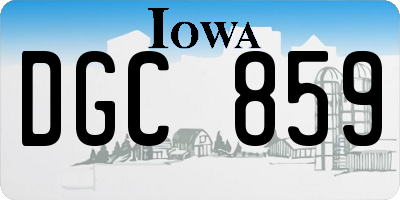 IA license plate DGC859