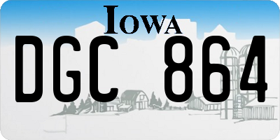 IA license plate DGC864