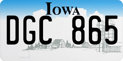 IA license plate DGC865