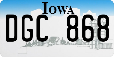 IA license plate DGC868