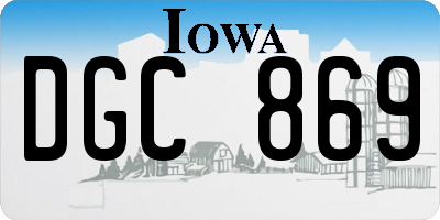 IA license plate DGC869