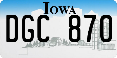 IA license plate DGC870