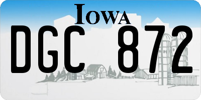 IA license plate DGC872