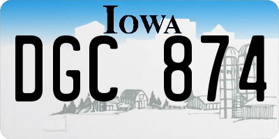 IA license plate DGC874