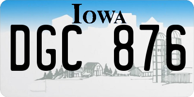 IA license plate DGC876