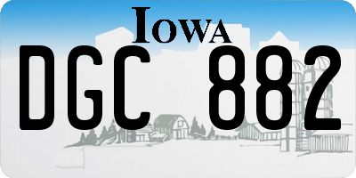 IA license plate DGC882