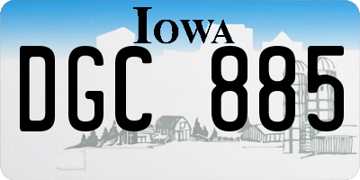 IA license plate DGC885