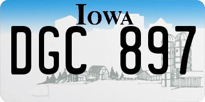 IA license plate DGC897