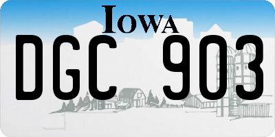 IA license plate DGC903