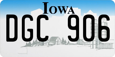 IA license plate DGC906