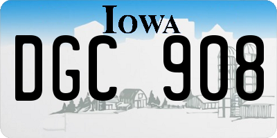IA license plate DGC908