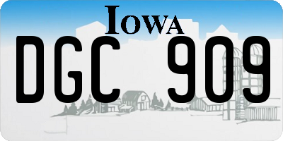 IA license plate DGC909