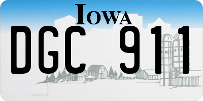 IA license plate DGC911