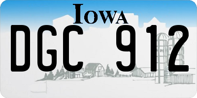 IA license plate DGC912
