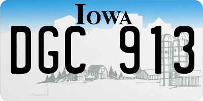 IA license plate DGC913