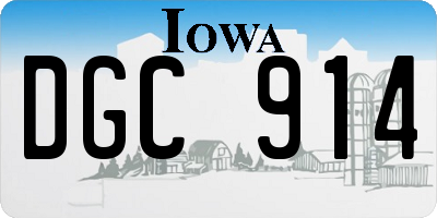 IA license plate DGC914
