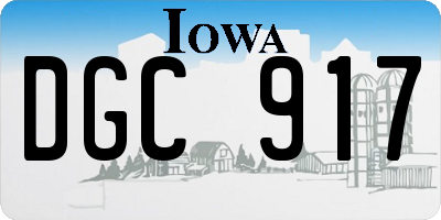 IA license plate DGC917