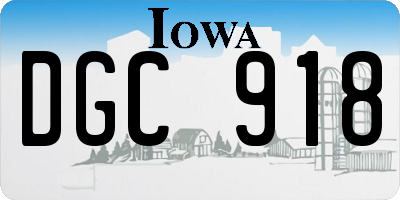 IA license plate DGC918