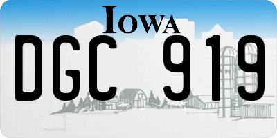 IA license plate DGC919
