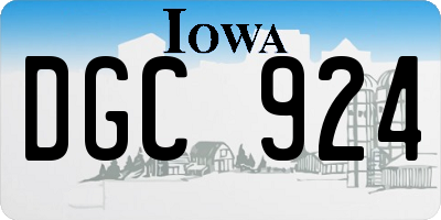 IA license plate DGC924