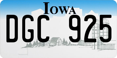 IA license plate DGC925