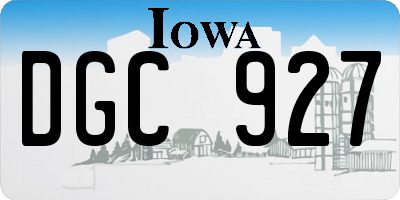 IA license plate DGC927