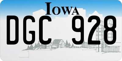 IA license plate DGC928