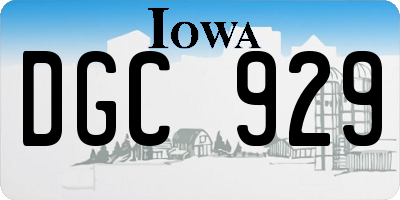 IA license plate DGC929