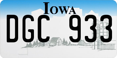 IA license plate DGC933