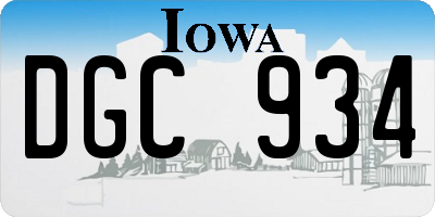 IA license plate DGC934