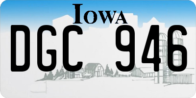 IA license plate DGC946
