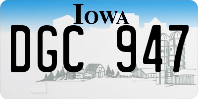 IA license plate DGC947