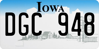IA license plate DGC948