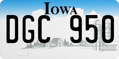 IA license plate DGC950