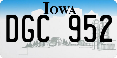 IA license plate DGC952