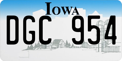 IA license plate DGC954