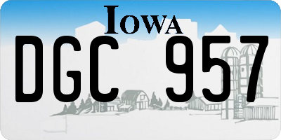 IA license plate DGC957