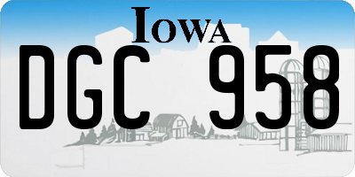 IA license plate DGC958