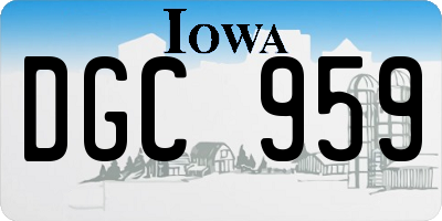 IA license plate DGC959