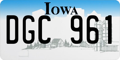 IA license plate DGC961
