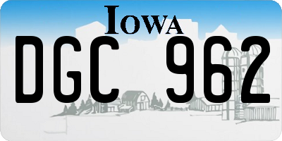 IA license plate DGC962