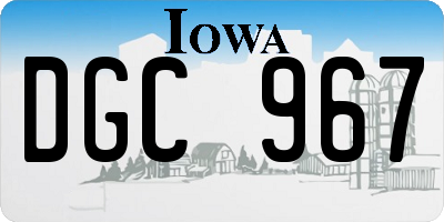IA license plate DGC967