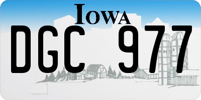 IA license plate DGC977