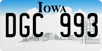 IA license plate DGC993