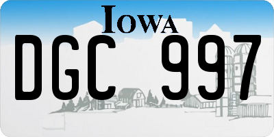 IA license plate DGC997
