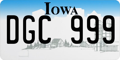 IA license plate DGC999