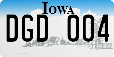 IA license plate DGD004