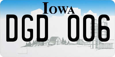 IA license plate DGD006