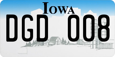 IA license plate DGD008